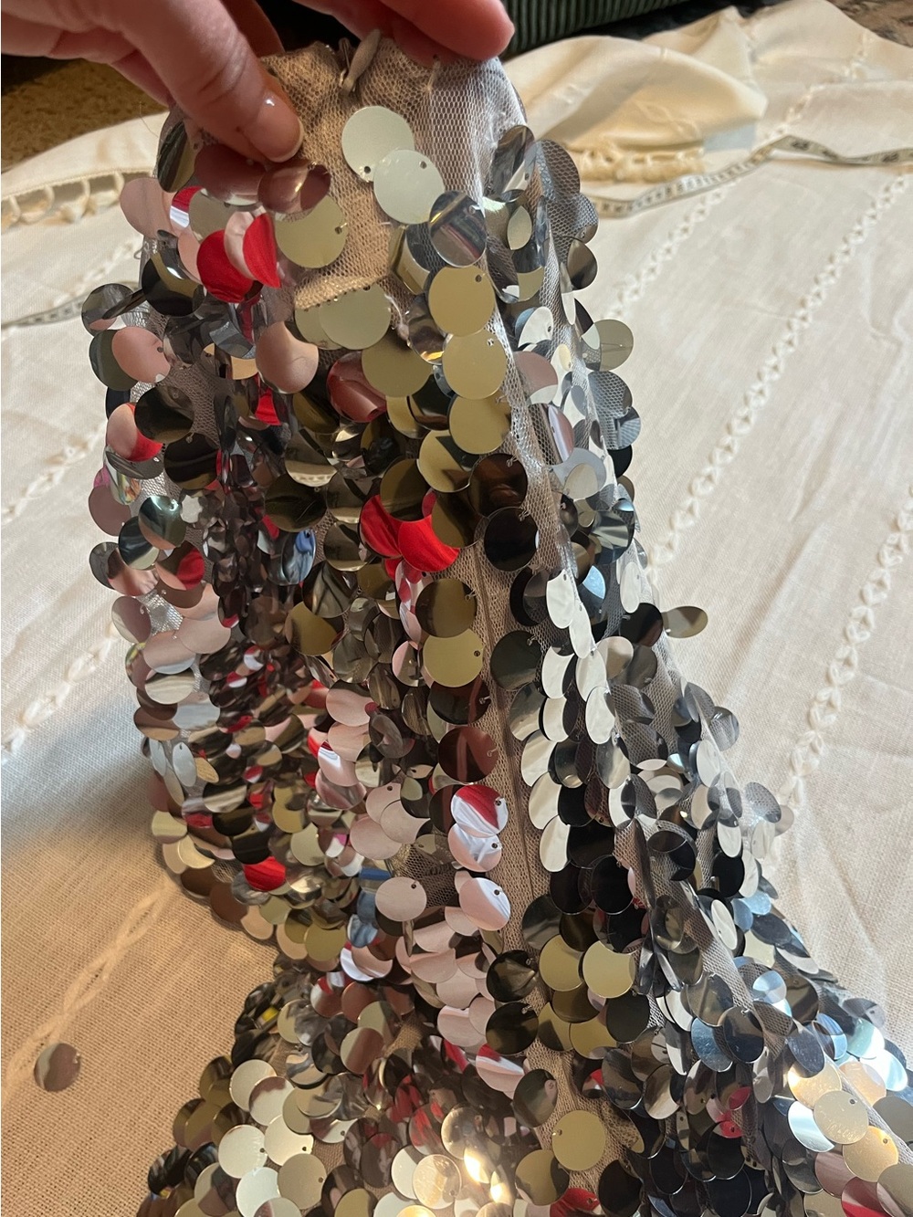 12th Tribe Pippa Silver Disco Sequin Dress – Size Large (NWT) - Picture 8 of 8